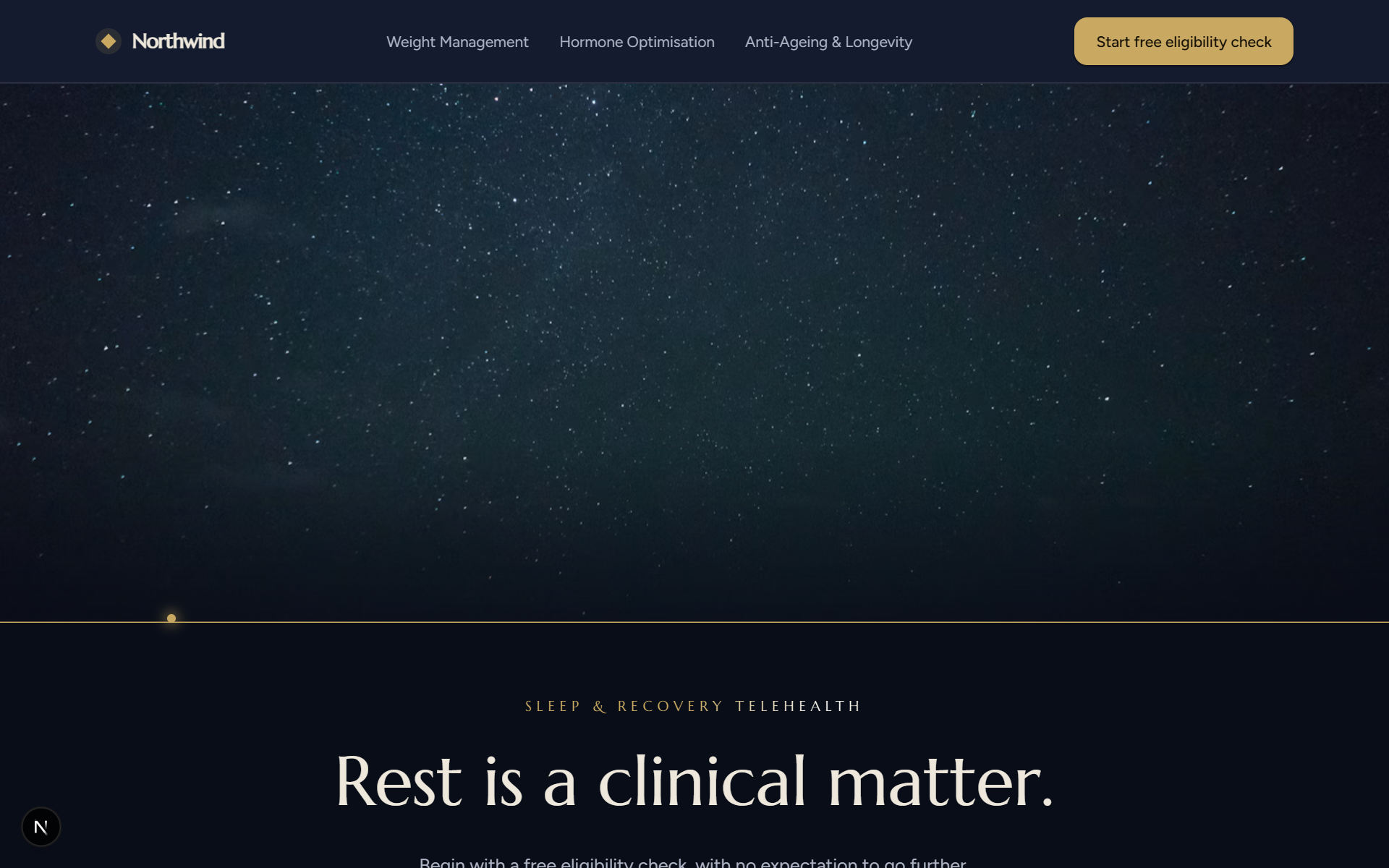 Midnight Luxe clinic look - ClinicBuilt archetype preview